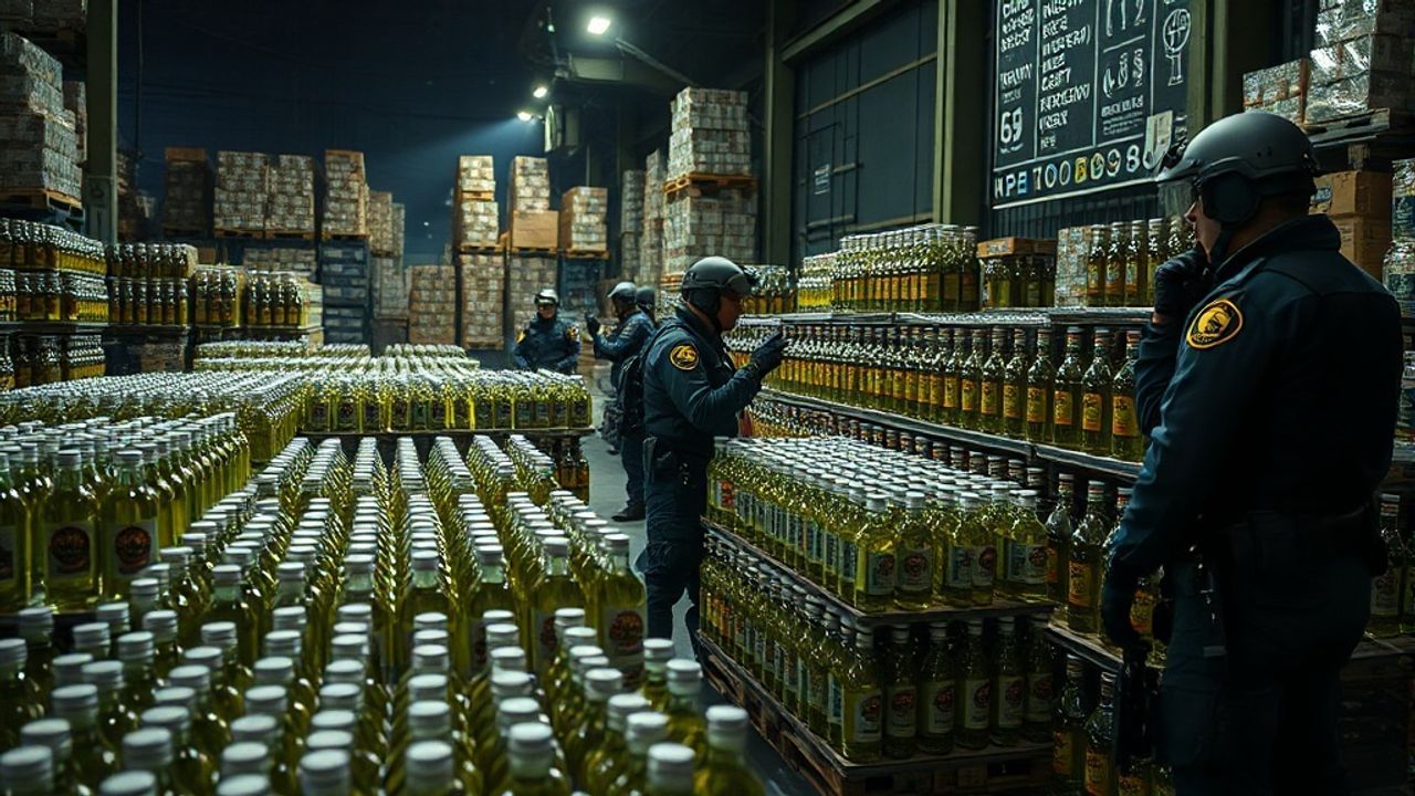 İstanbul'daki Dev Operasyonda 17,5 Ton Sahte Alkol Ele Geçirildi