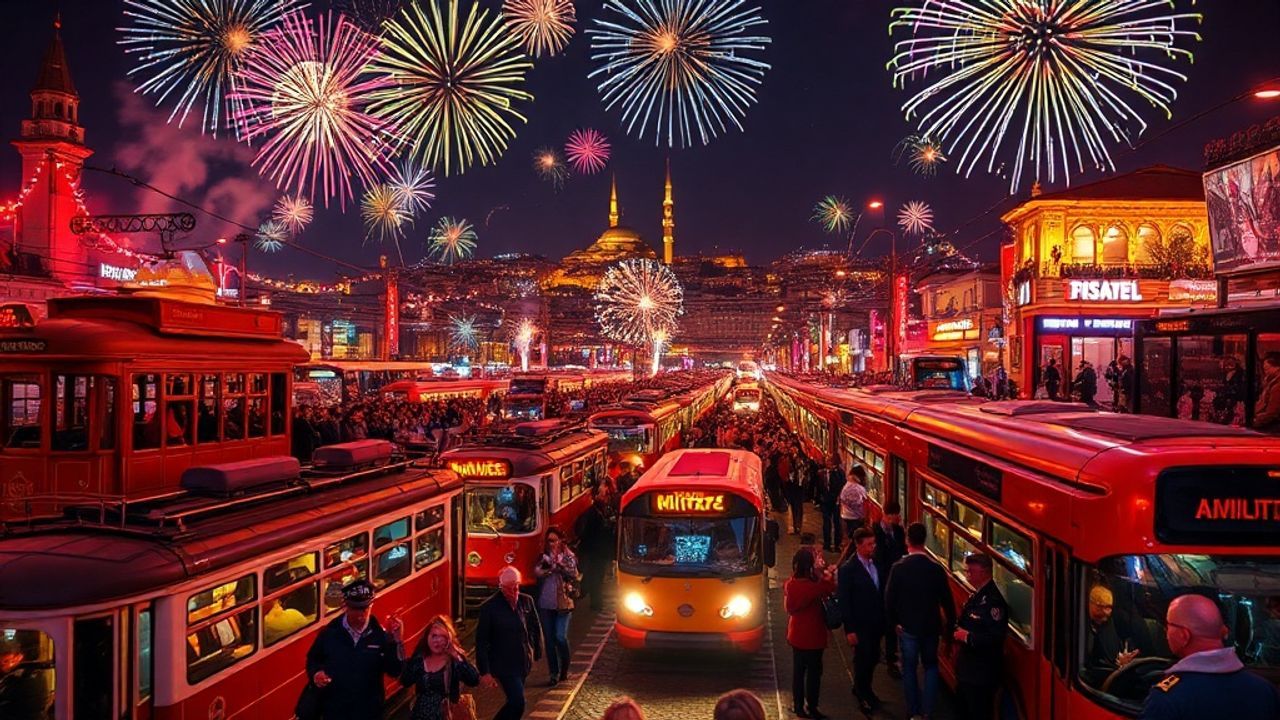 İstanbul'da Yılbaşı Gecesi Toplu Ulaşım Ücretsiz Olacak