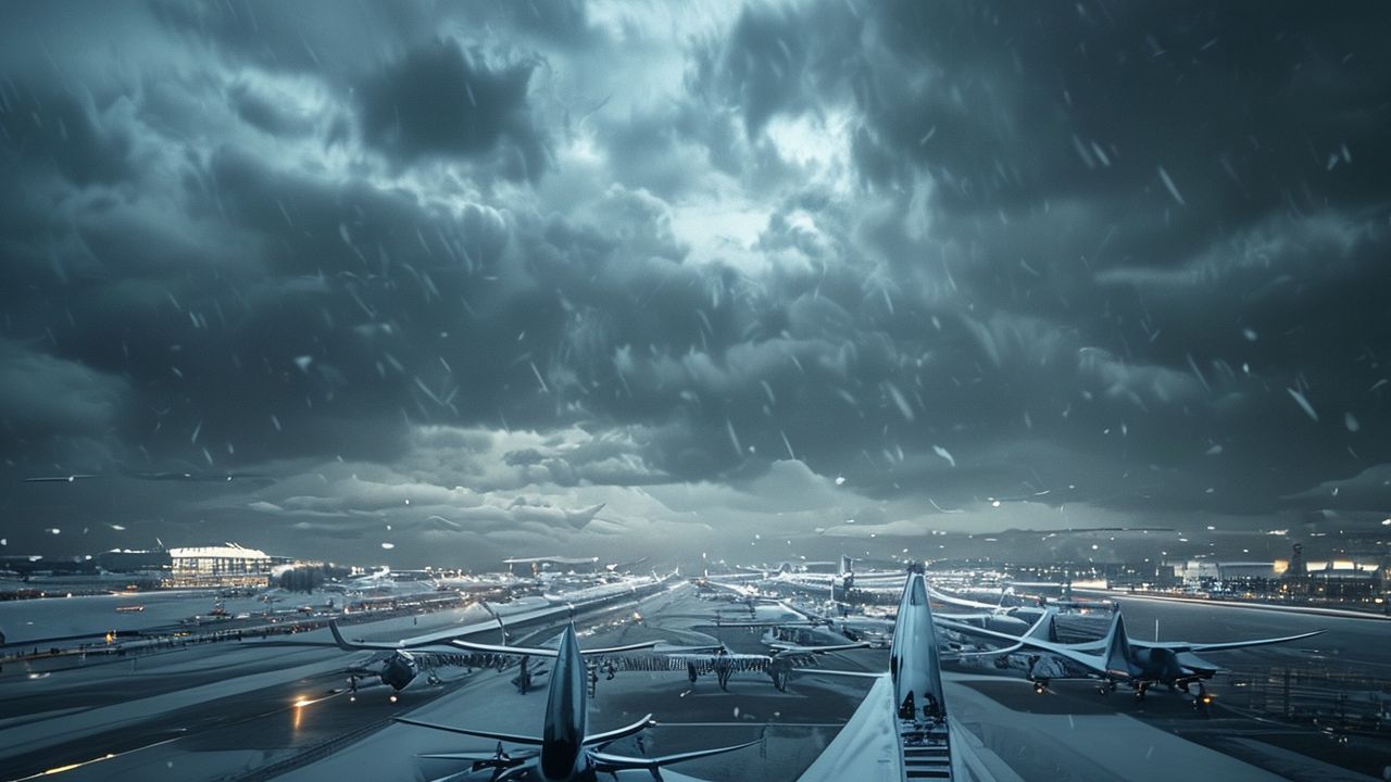 Hollanda'da Yoğun Kar Yağışı 1050 Uçuşu İptal Etti