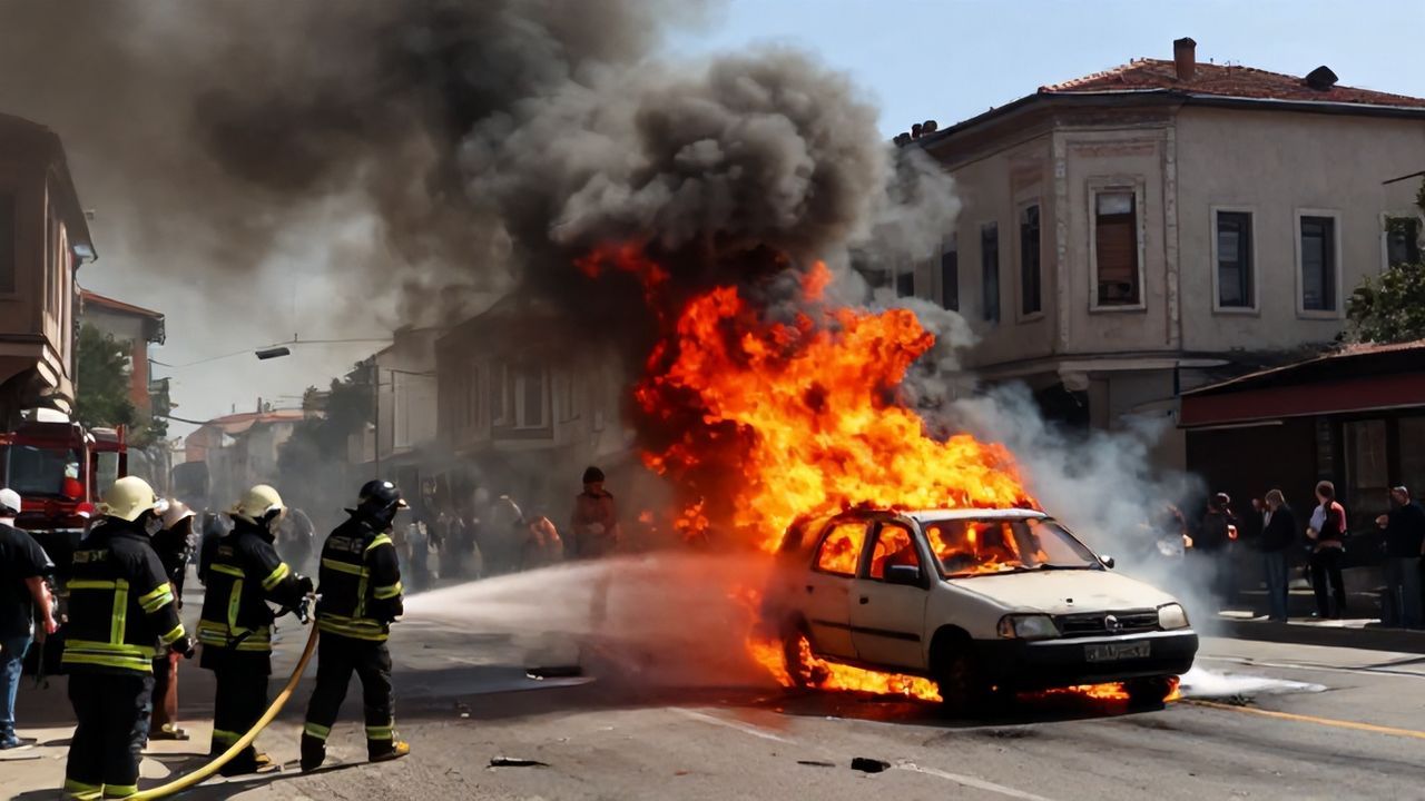 Fatih'te Seyir Halindeki Otomobil Alev Aldı: Küle Dönüp Kullanılamaz Hale Geldi