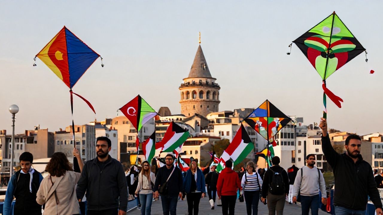 Galata Köprüsü'nde Filistin İçin Yürüyüş Daveti