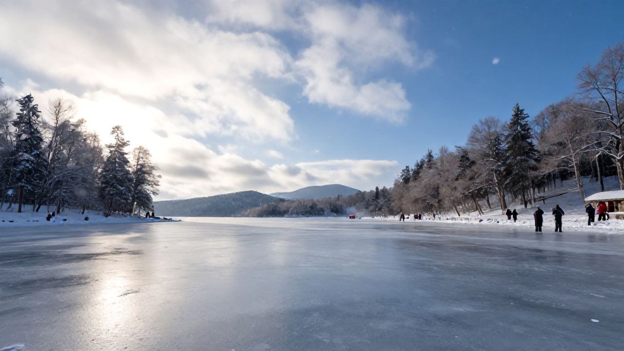 Hafik Gölü'nün Yüzeyi Buzla Kaplandı