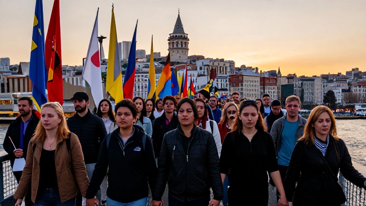 Galata Köprüsü'nde Filistin İçin Yürüyüş Çağrısı