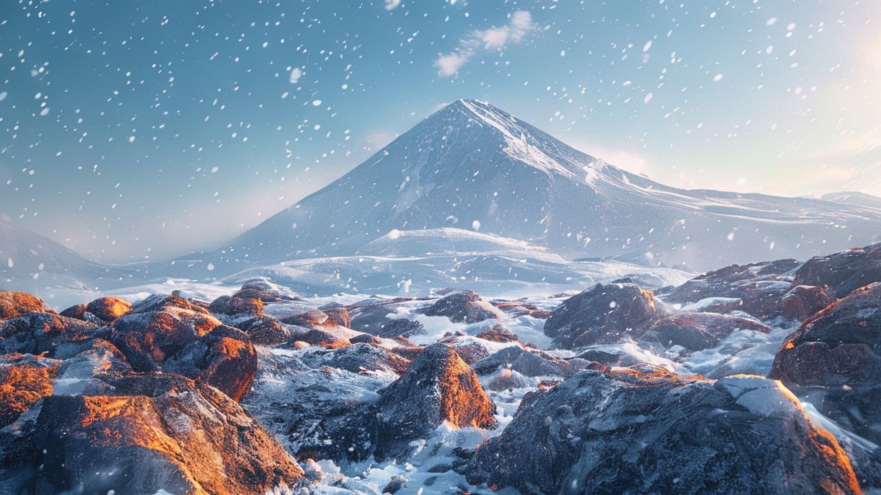 Ağrı Dağı'nın Lav Kayalıkları Karla Beyaza Büründü