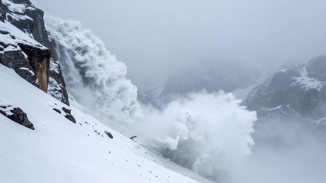 Hakkari'de Çığın Düşüş Anı Anbean Kaydedildi