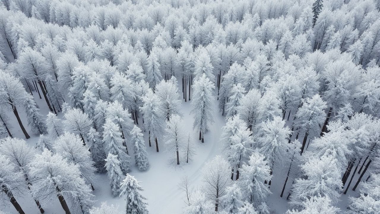 Kırklareli'nde Istranca Ormanları Beyaza Büründü: Havadan Büyüleyici Manzara