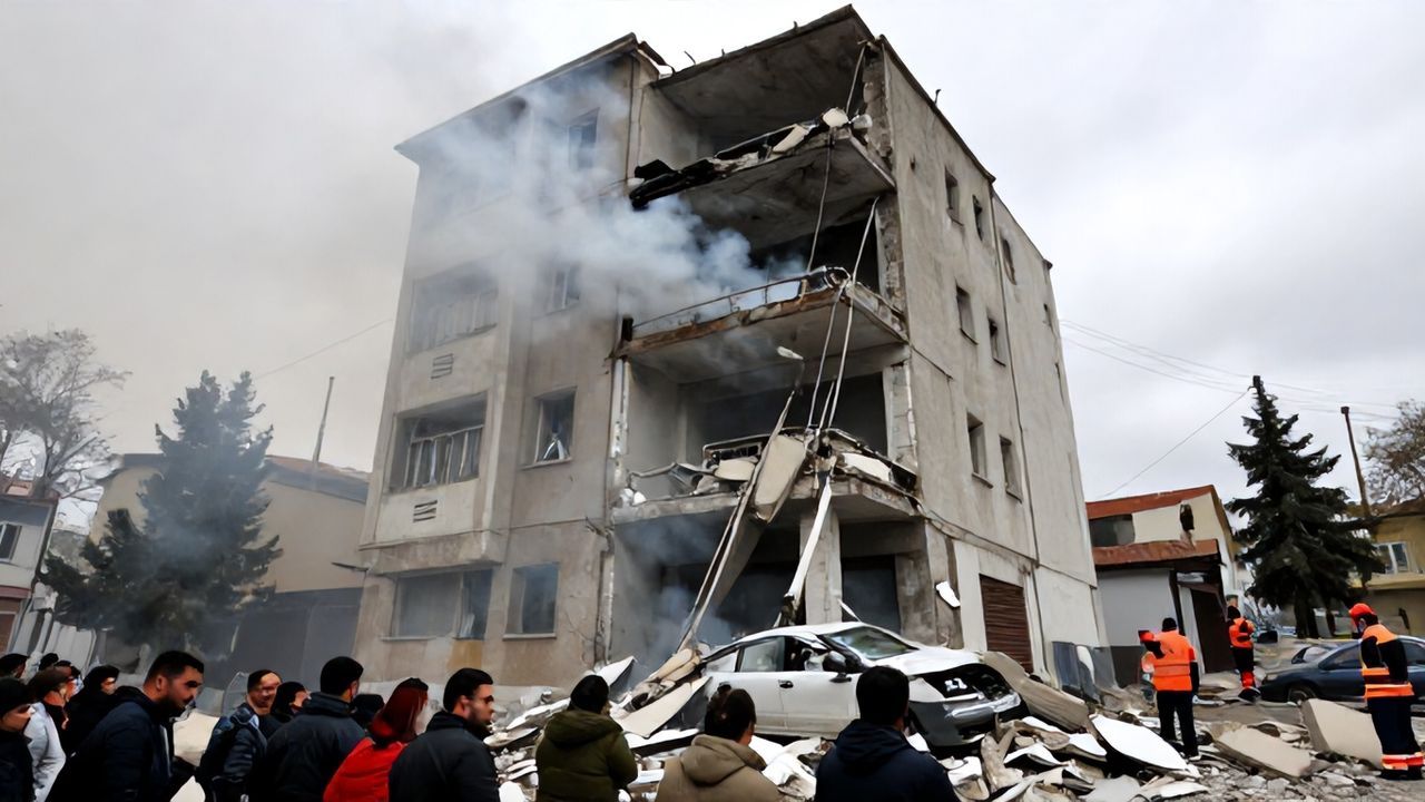 Güngören'de Balkondan Düşen Beton, Otomobili Hasara Uğrattı