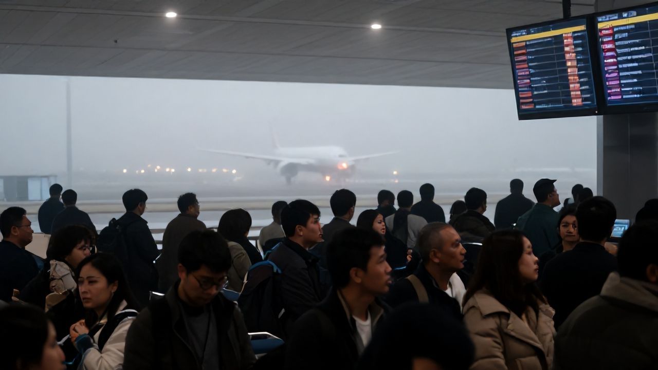 İndira Gandhi Havalimanı'nda Yoğun Sis Uçuşları Olumsuz Etkiliyor