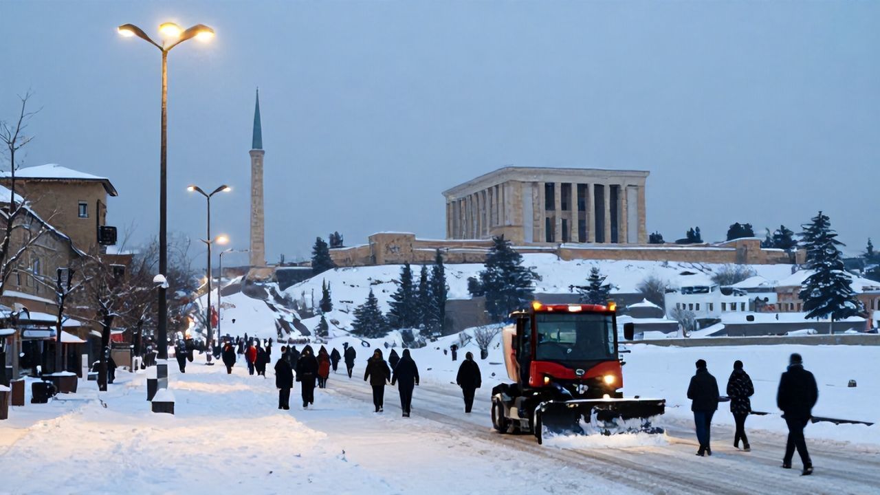 Ankara'da Yeni Yıl Karla Başladı
