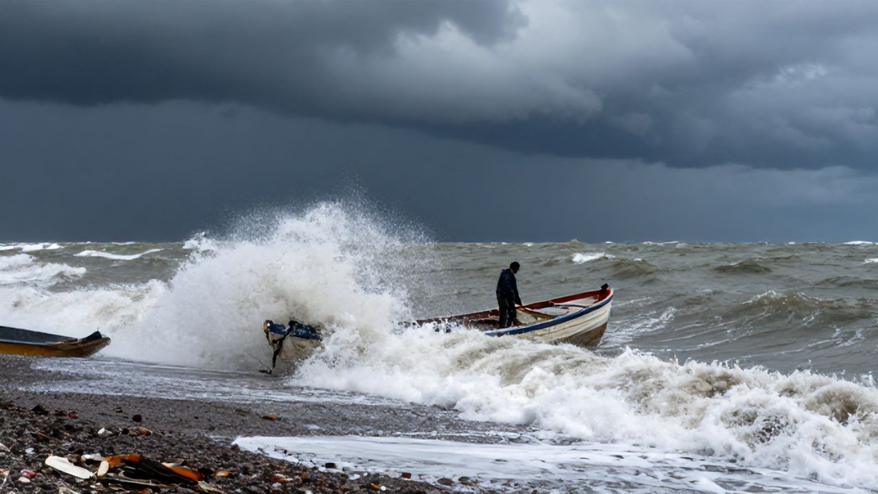 Fırtına, Karadeniz'de Dev Dalgalarla Sahili Vurdu