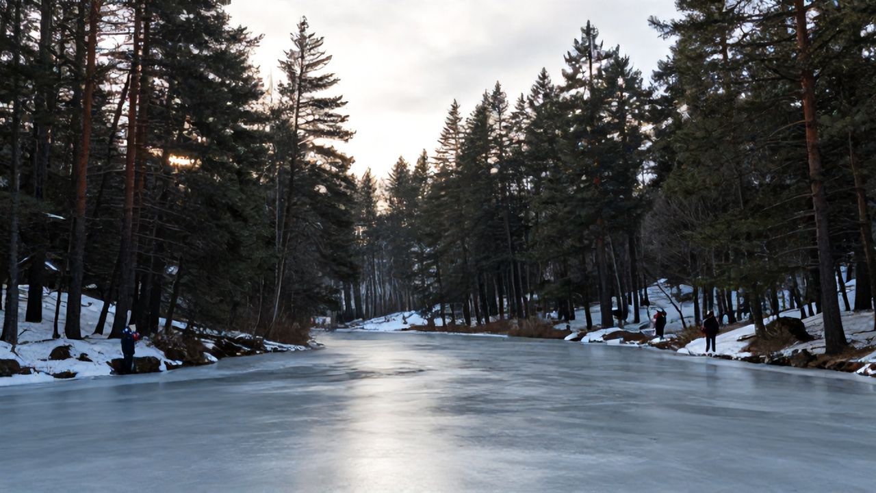 Kışın Güzelliği: Gölcük Tabiat Parkı'ndaki Göl Buzla Kaplandı