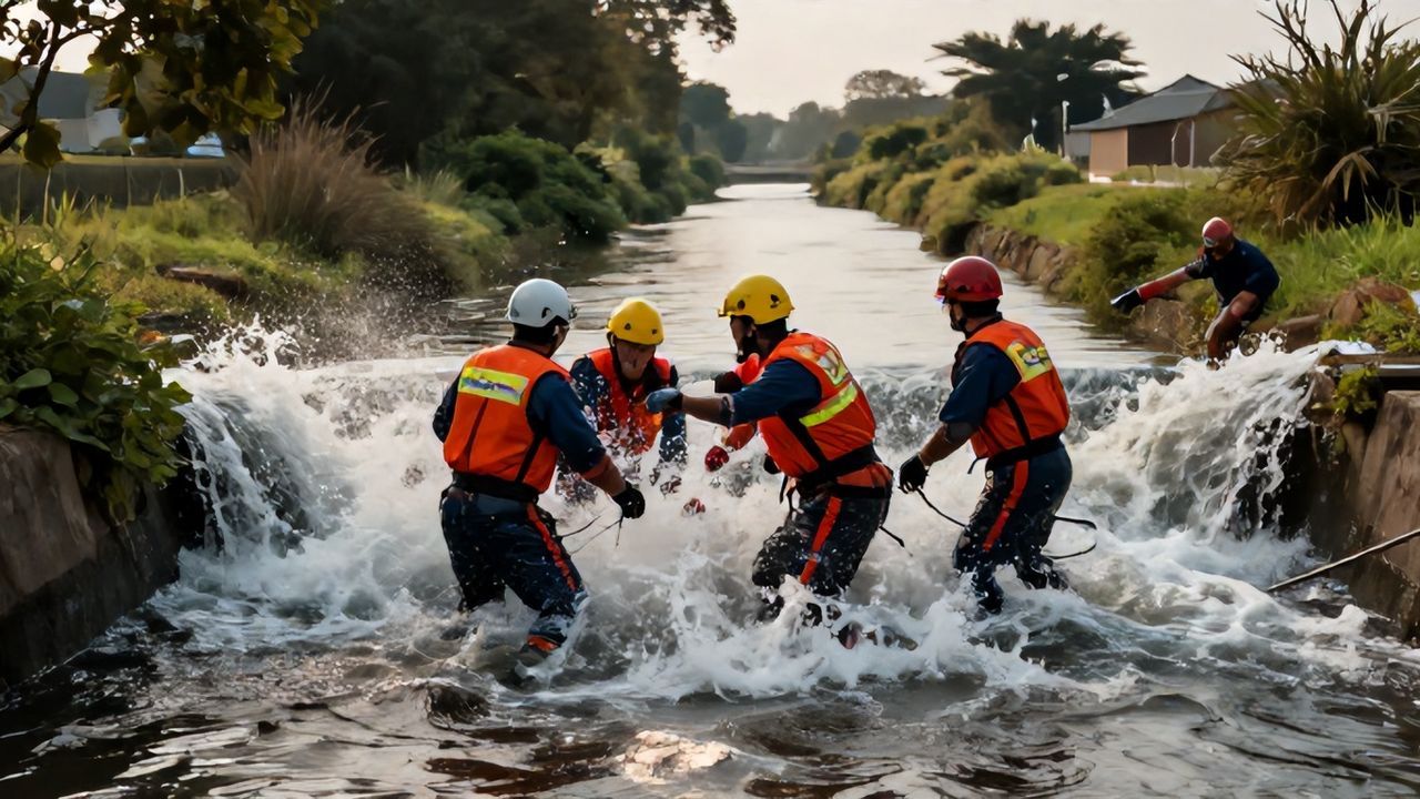 Şanlıurfa'da Sulama Kanalına Düşen Otomobilde 4 Kişi İçin Kurtarma Çalışması Başlatıldı