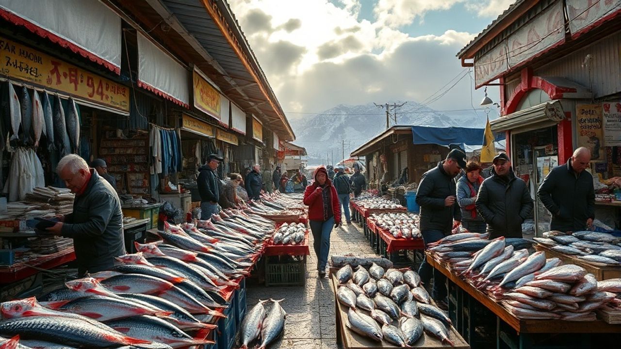 Samsun'da Hava İyileşti, Balık Tezgahları Canlandı