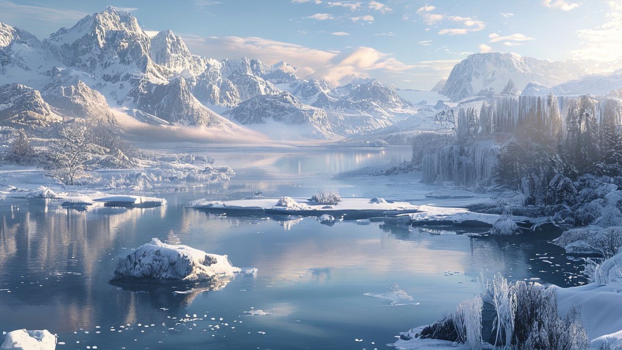 Çat Barajı'ndaki Yüzen Adalar Kışın Dondu