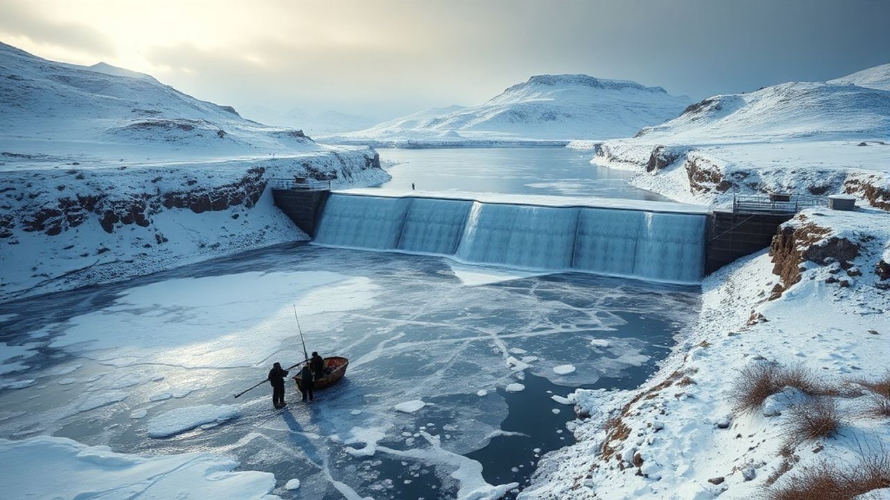 Kars'ta Soğuk Havalar Barajı Dondurdu, Balık Avı Tehlikede