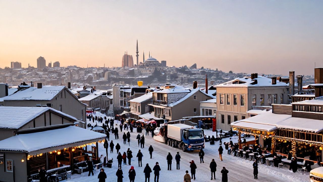 İstanbul'da Yılbaşı Coşkusuna Karla Başlangıç