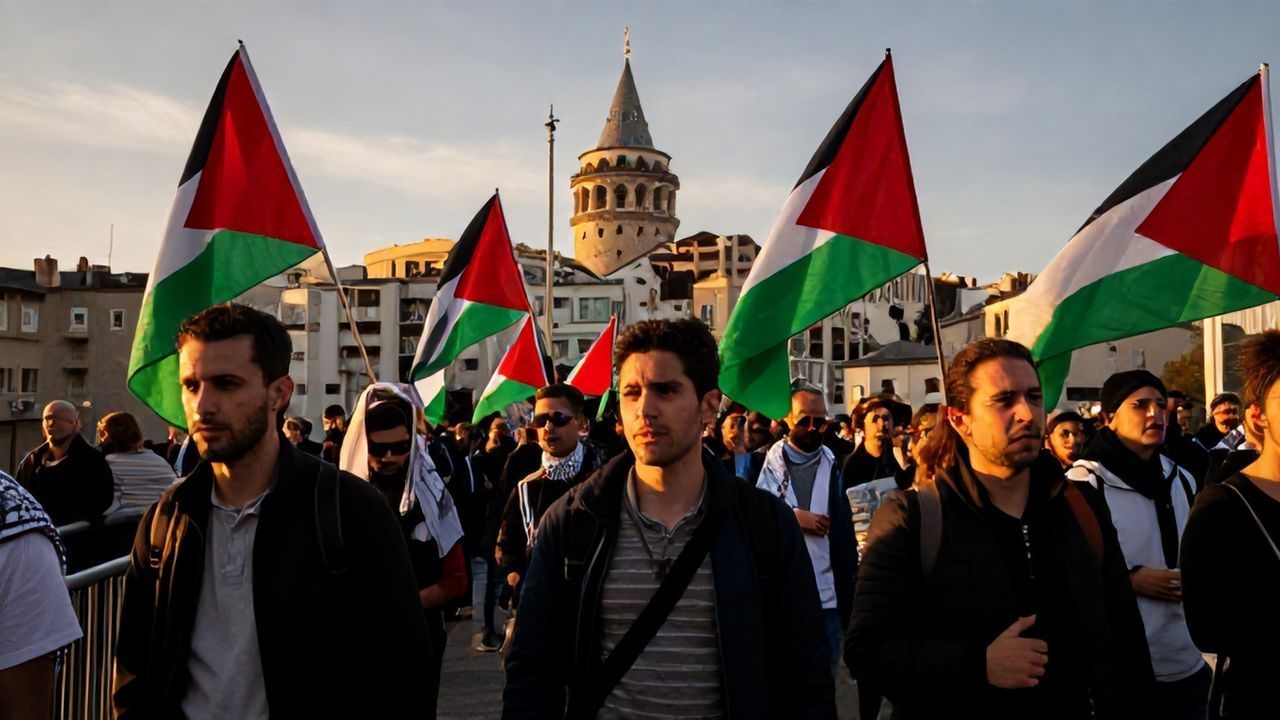 Bakan Bak, Galata Köprüsü'nde Filistin Eylemi İçin Çağrı Yaptı