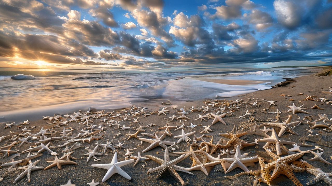 Edinburgh Plajında Binlerce Deniz Yıldızı Saha Gördü