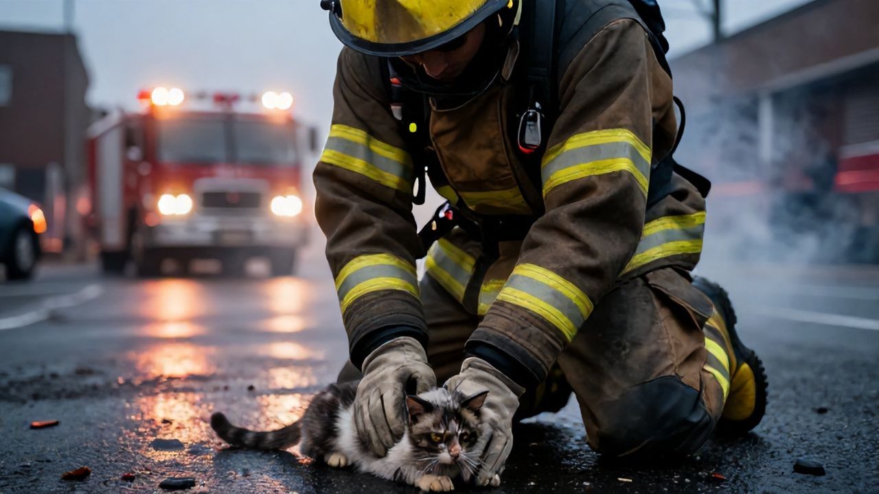 Şişli'de Yangın Paniği: İtfaiye Kahramanı Kediye Kalp Masajı Yaptı
