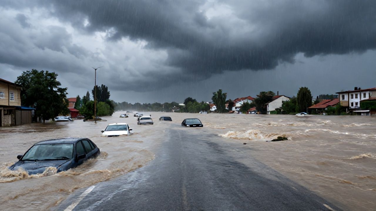 Bursa Karacabey'de Sel Tehlikesi: Çapraz Çayı Taştı, Yollar Kapandı