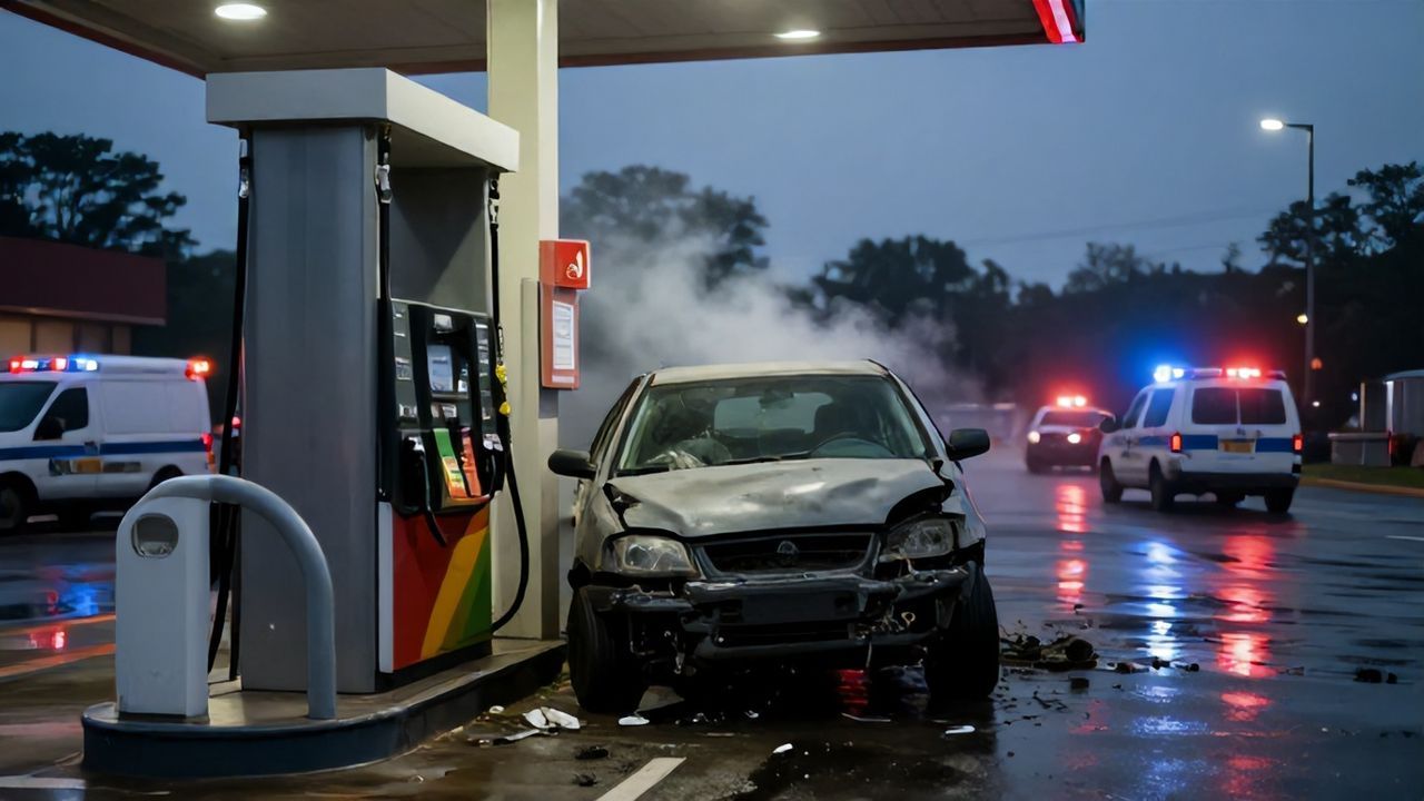 Manavgat'ta Akaryakıt İstasyonunda Korkutan Kaza: O Anlar Kamerada