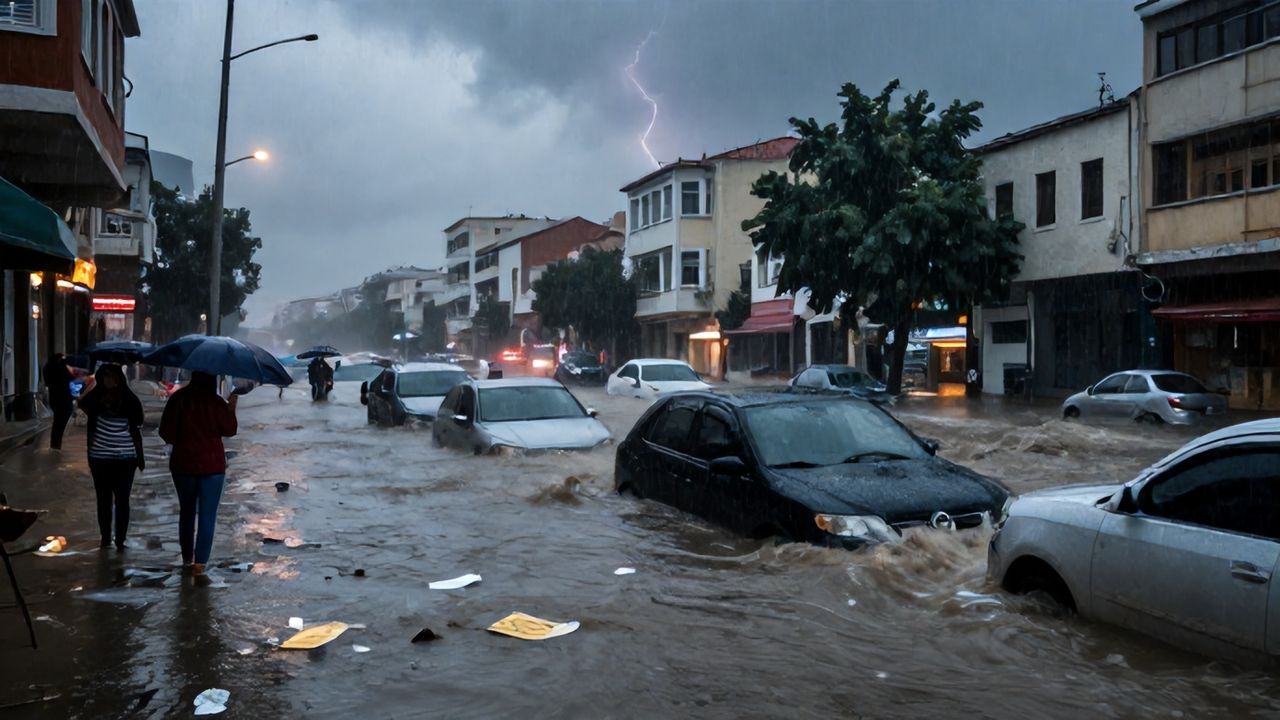 İzmir'i Vuran Sağanak ve Fırtına Hayatı Felç Etti: Alarm Seviyesi Yükseldi