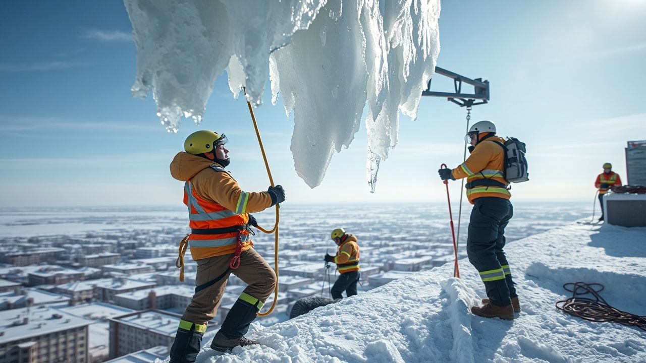 Erzurum'da Kış Tehlikesine Cesur Çözüm: 'Buz Timi' Çatılara Çıkıyor