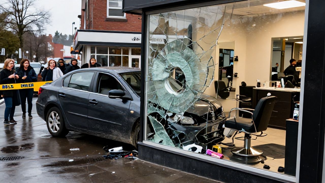 Şişli'de Şok Kaza: Park Halindeki Otomobil Kuaför Dükkanına Girdi