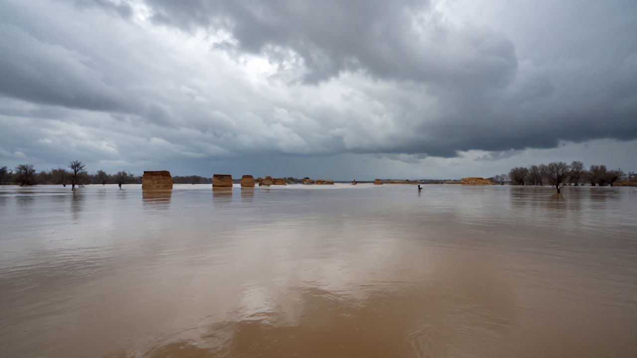Tunca Nehri Kırkpınar Alanında Taştı: Sarayiçi Sular Altında