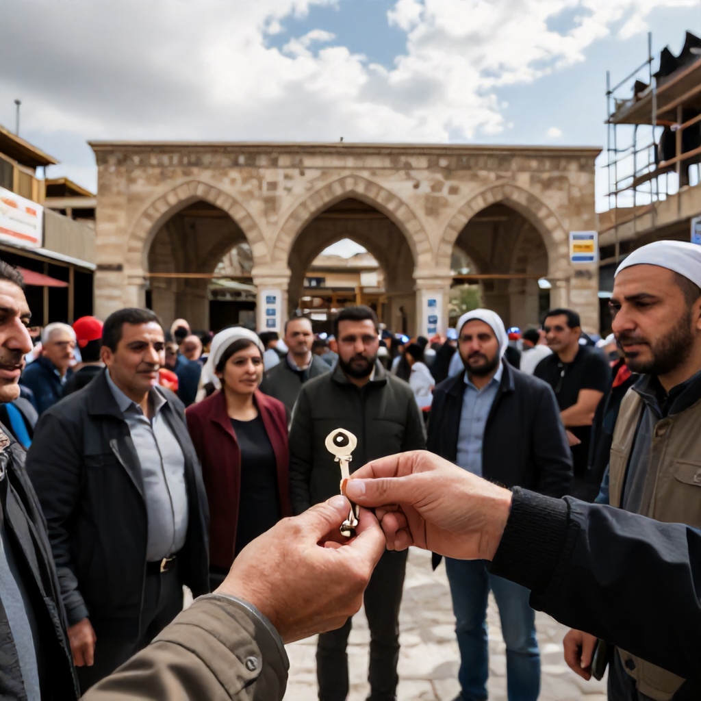 Kurumça Kahramanmaraş'ta Yeniden Canlanan Kapalı Çarşının Sembolik Anahtarı Teslim Alındı