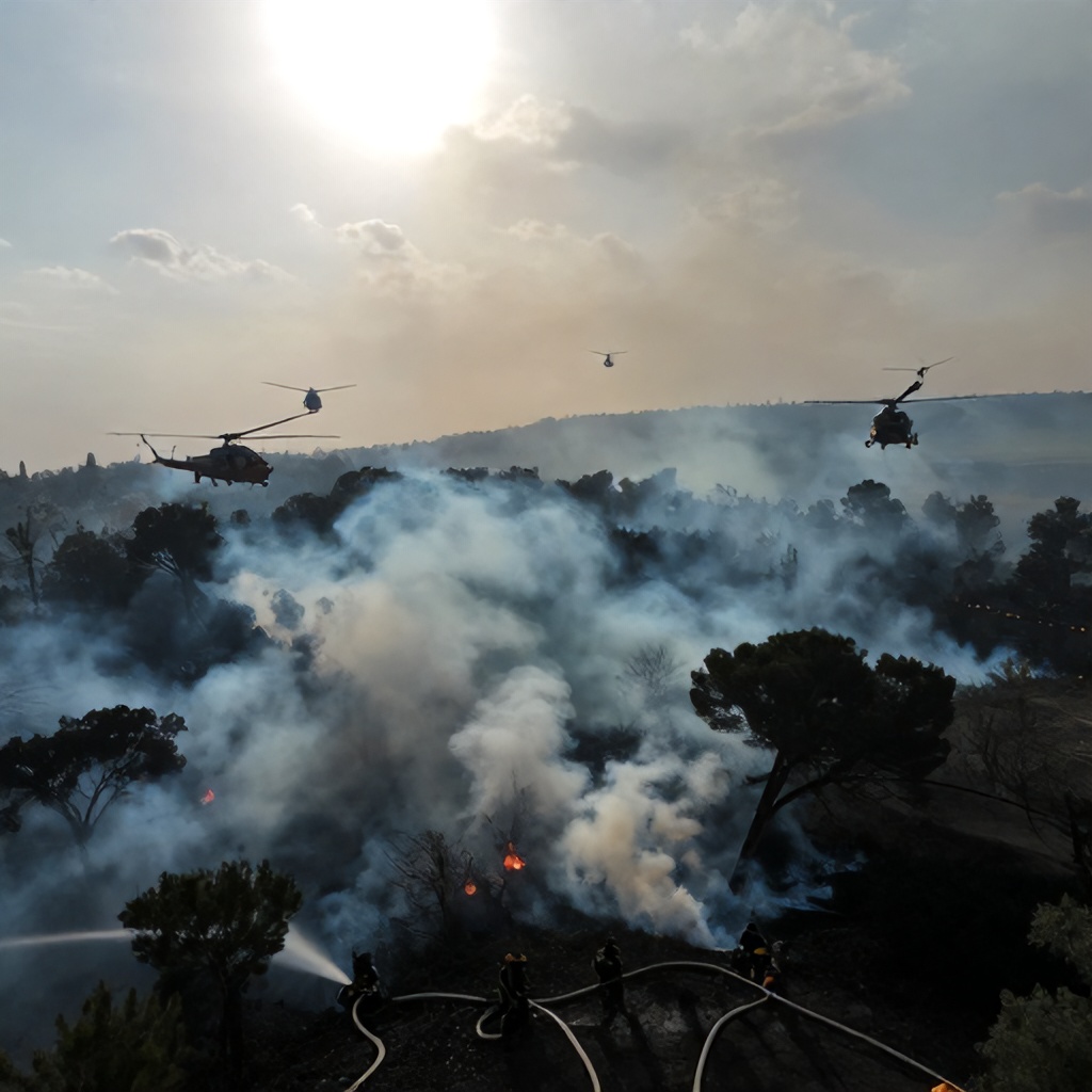 Antalya'daki Orman Yangını Havadan ve Karadan Müdafaa Altında