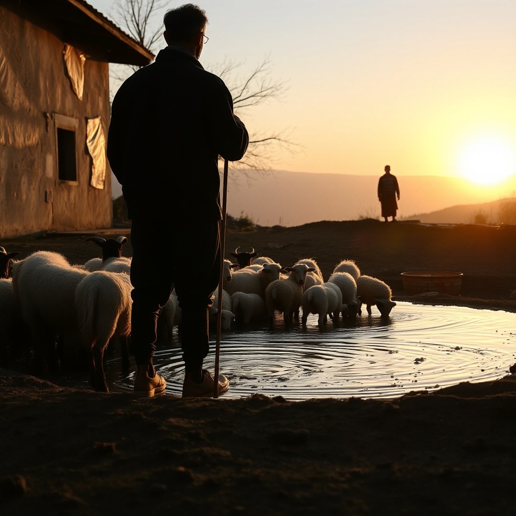 Besiciler, Küçükbaş Hayvanlarını Gölette Serinletiyor