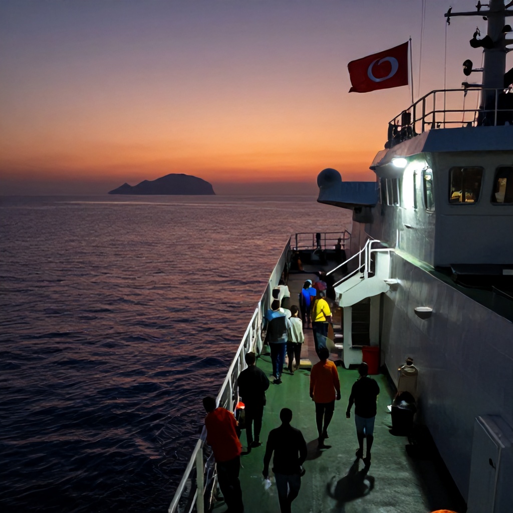 Türk bayraklı gemi, Girit açıklıklarında 48 Sudanlı göçmeni kurtardı